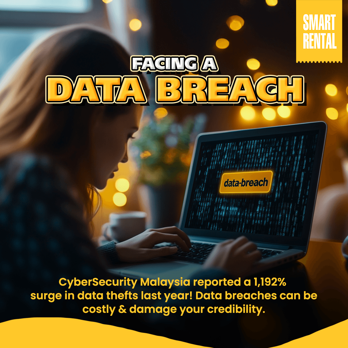 A computer with a padlock next to it.