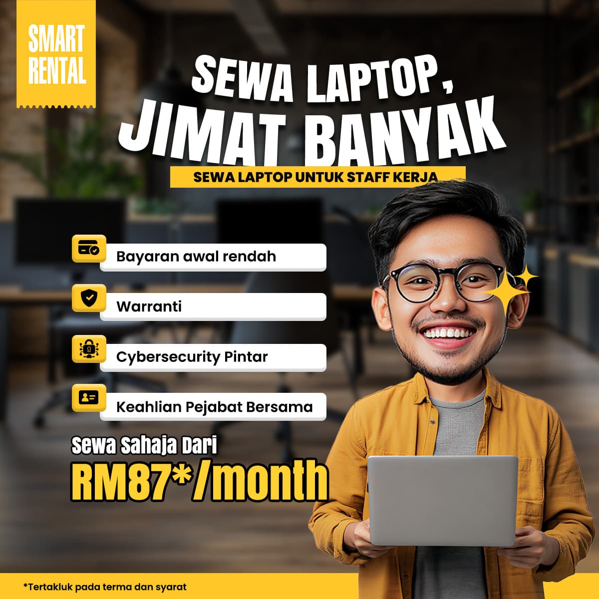 Several laptops on a table in an office.